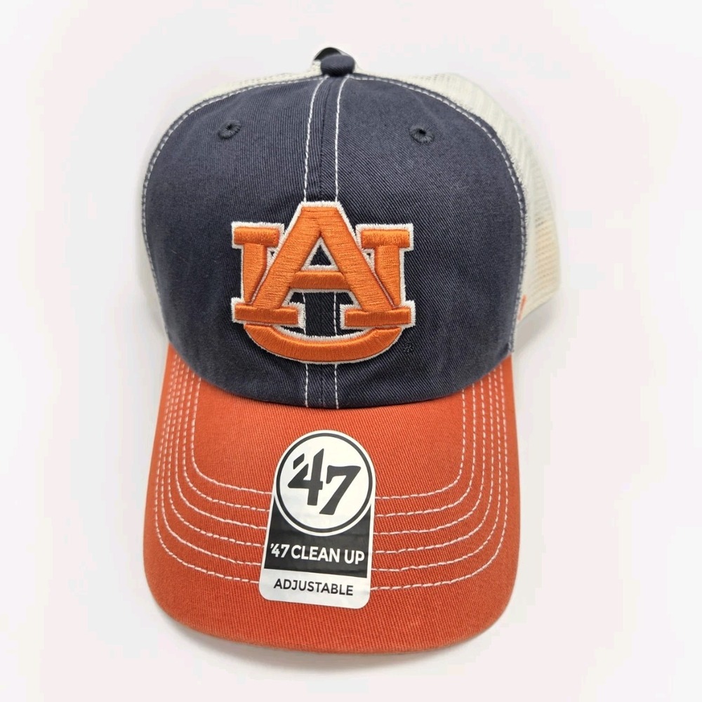 47 Auburn Tigers Vintage Navy‎ Two-Tone Clean Up Trawler Snapback Hat